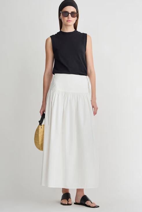 Apiece Apart Dresses & Skirts - APiece Apart Angeli Maxi Skirt XL Organic Cotton Smocked Waist Cream